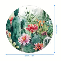 Retro Watercolor Cactus Mouse Pad Non-slip Rubber Base