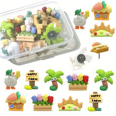 12pcs Coconut Tree Duck Road Sign Push Pins Decoration Pins