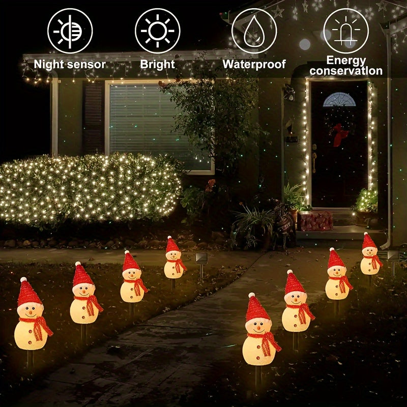 Solar Snowman Garden Stakes Lights Outdoor Waterproof Garden Lamp
