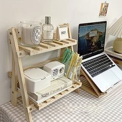 Desktop Organizer Shelves Trapezoidal Desk Display Rack