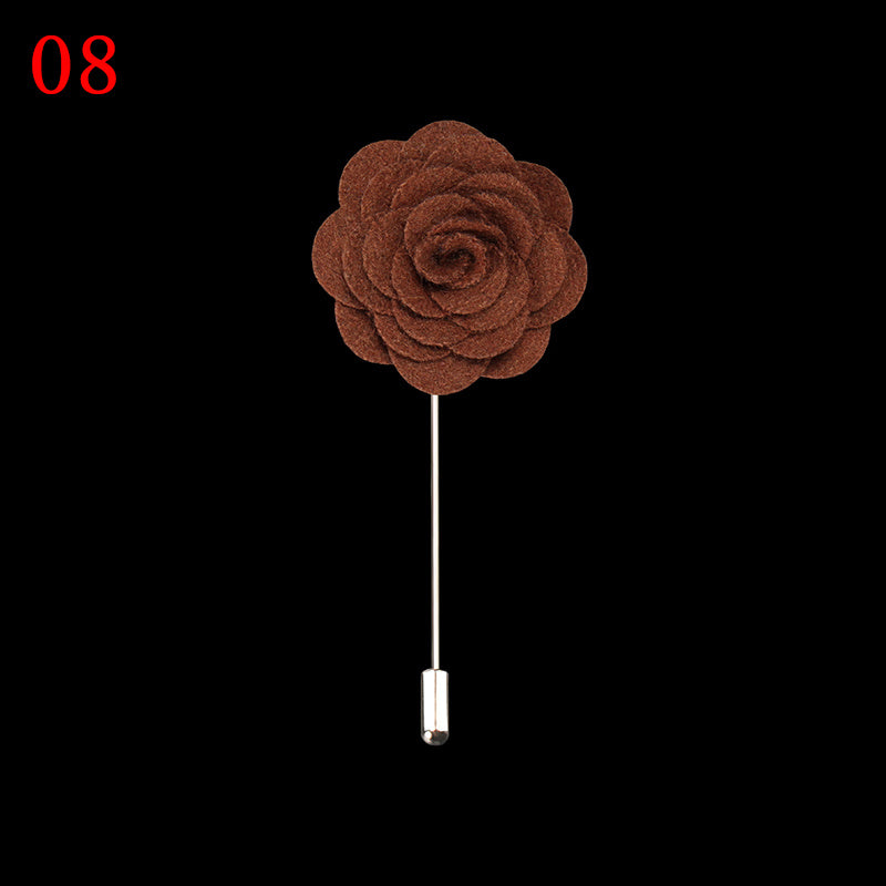Chest Flower Two Tone Collar Suit Brooch Wedding Pin