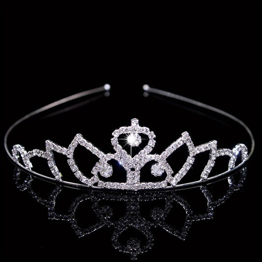 Rhinestone Headband Queen Crown Tiara Bridal Wedding Hair Accessories