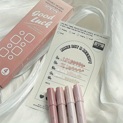 4pcs Pink Double Headed Highlighter Pens Water Based Quick Dry For School Office