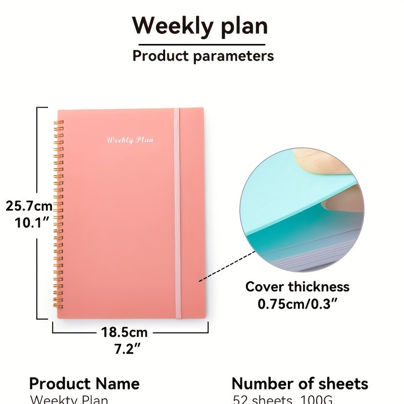 Weekly Goals Notebook B5 Size Spiral Bound Habit Tracker To-Do List Planner