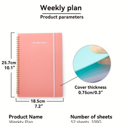 Weekly Goals Notebook B5 Size Spiral Bound Habit Tracker To-Do List Planner