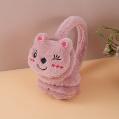 Cozy Furry Kitty Ear Warmers Hand Wash Ear Muffs