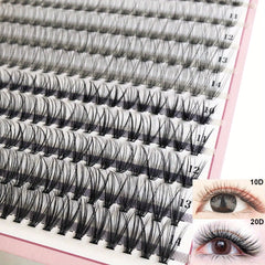 200Pcs 10D 20D Cluster Lashes D Curling Eyelash Extension