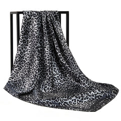 Leopard Print Silk Hair Scarf Neck Neckerchief for Women