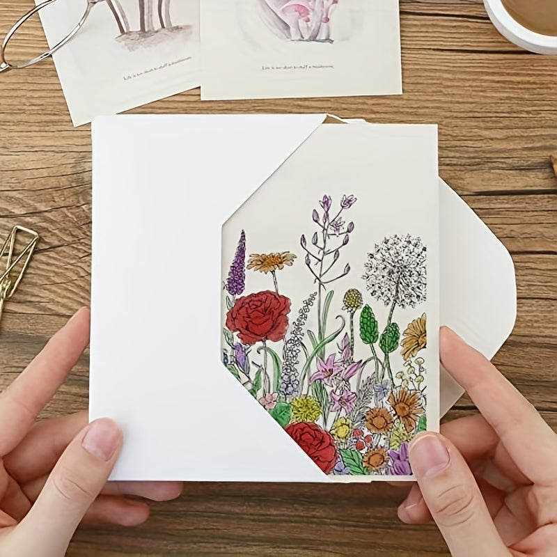 Spring Flowers Leaves Background Clear Stamps for Crafts