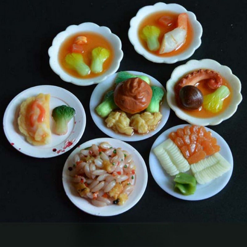 DIY Food Play Small Plate 1 12 Doll House Kitchen Tableware Model Accessories