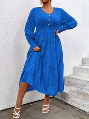  Dot Print Maxi Smock Dress