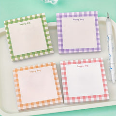 Plaid Sticky Notes Student High value Notepad Landscaping Stickers