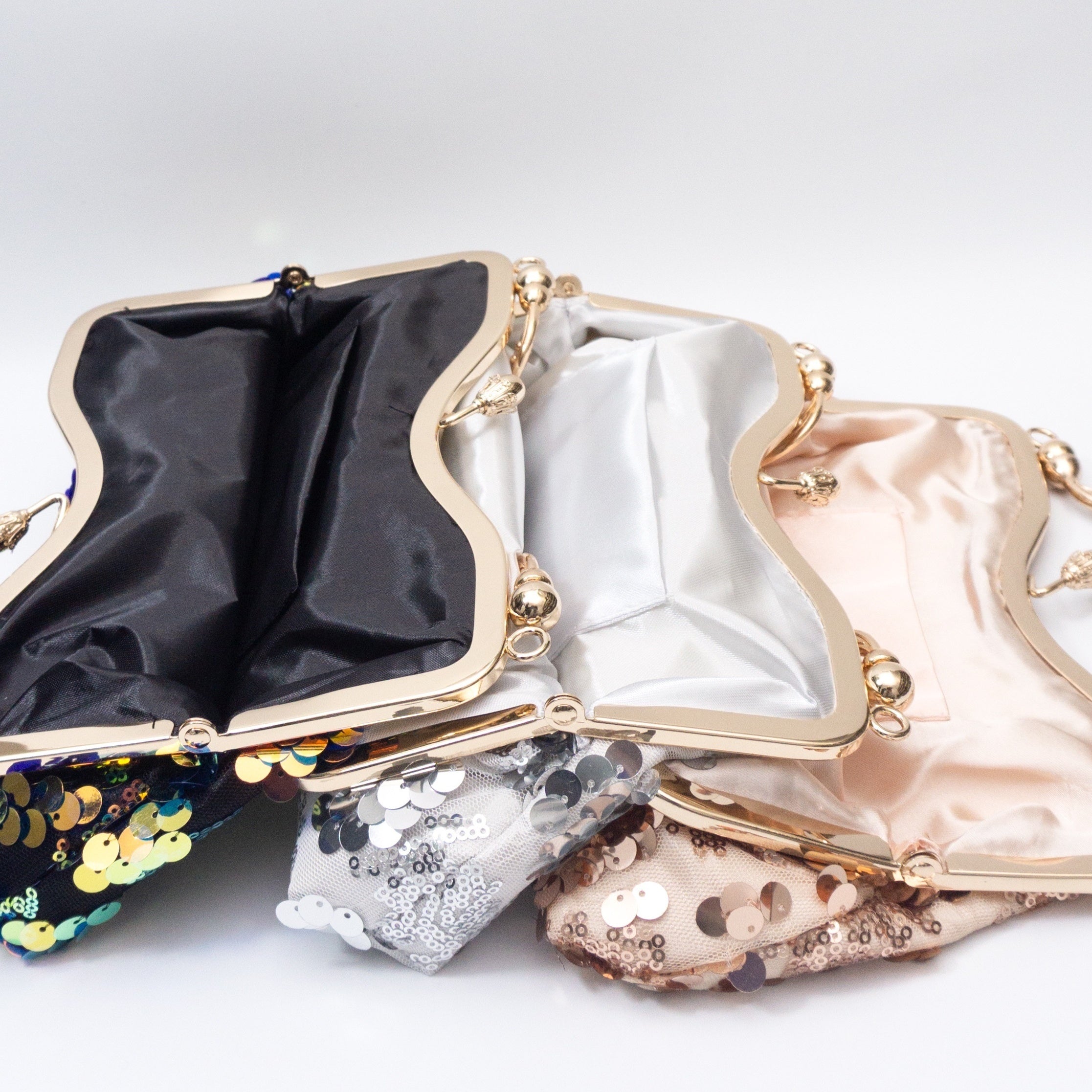 Sequins Evening Bag Kiss Lock Clutch Purse Wedding Handbags