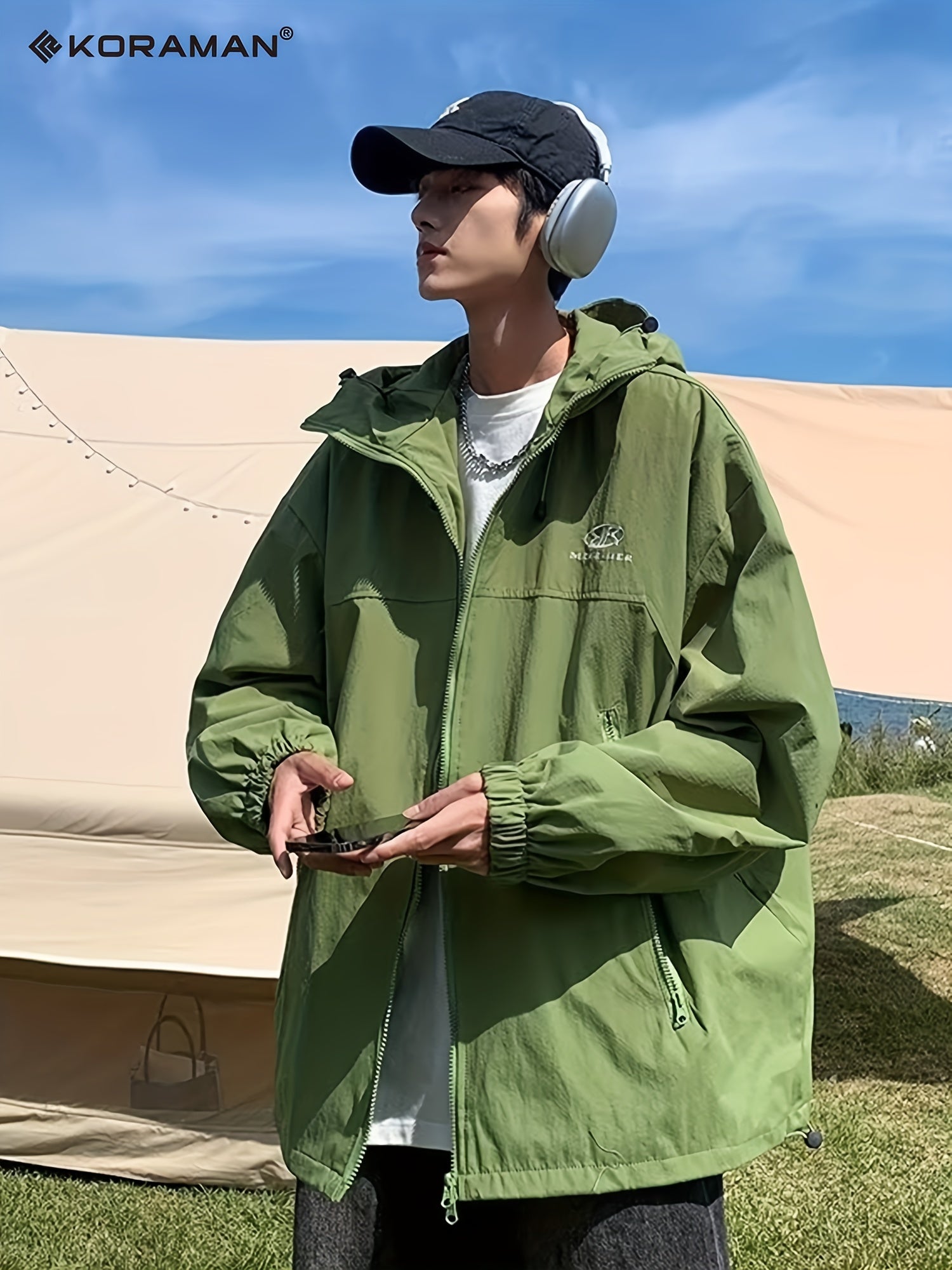 Men's Hooded Jacket Waterproof & Windproof Streetwear
