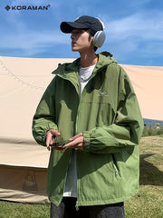 Men's Hooded Jacket Waterproof & Windproof Streetwear