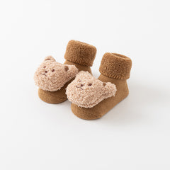 Adorable Bear Decorated Non Slip Socks for Kids