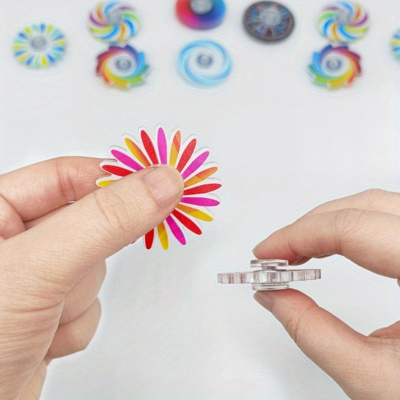 6pcs Fidget Spinners for Kids - Vibrant Colors & Patterns - Durable Pla