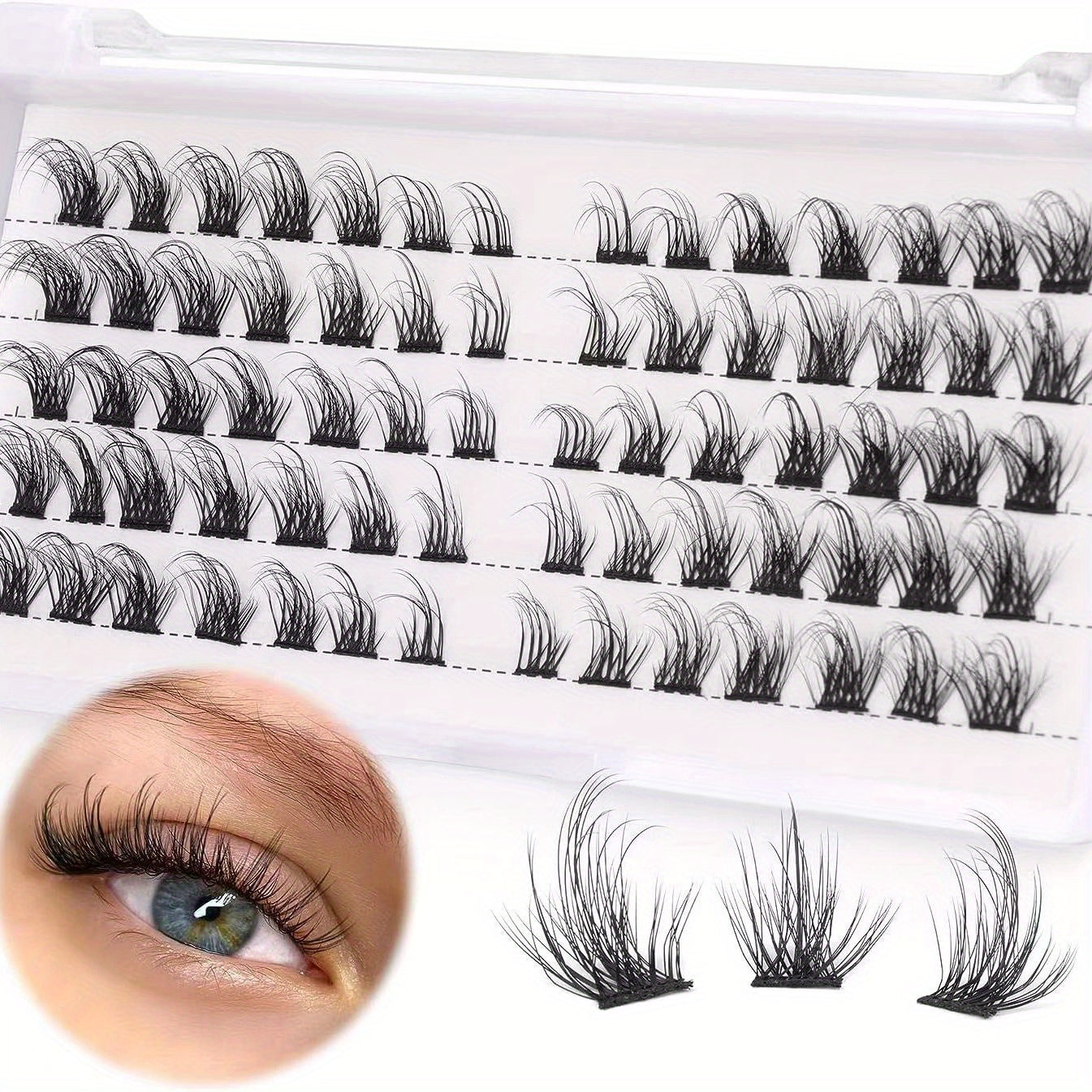 Cat Eye Lash Clusters Flat Lashes Natural Look