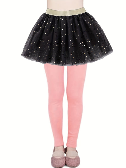 2pcs Sequin Tutu Skirt Leggings Set for Ballet Christmas Party Girls