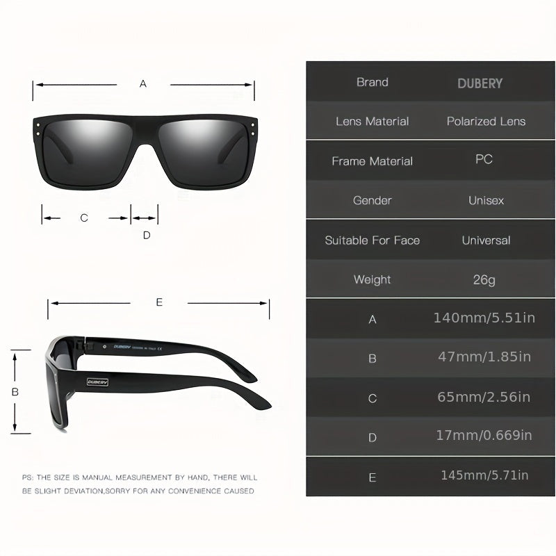 Men's Square Frame Sports Sunglasses Polarized Outdoor Cycling Fishing