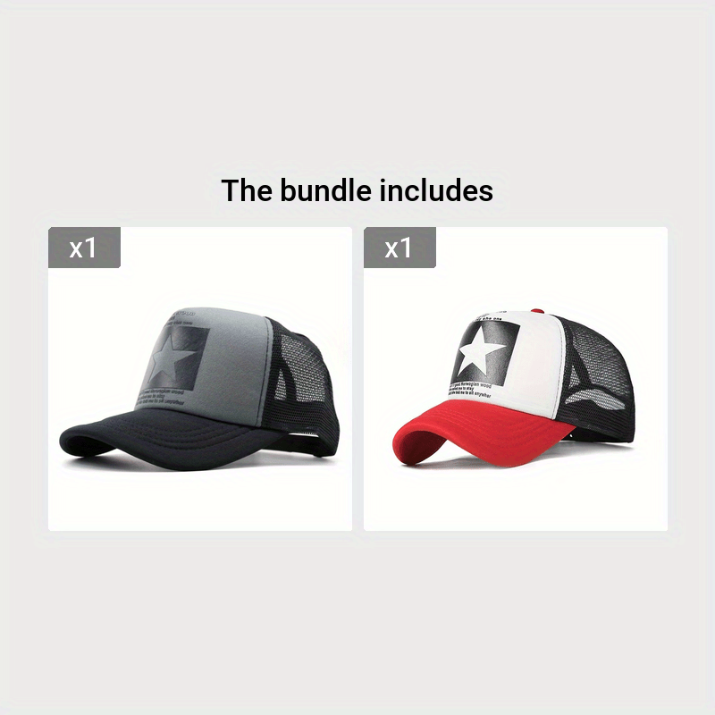 Men's Star Print Baseball Cap for Sun Protection