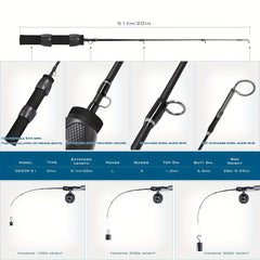 Single Section Ice Fishing Rod & Fast Raft Rod Winter Fishing Set