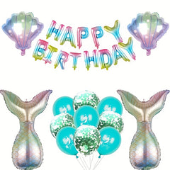 27pcs Mermaid Balloon Set Birthday Party For Girls