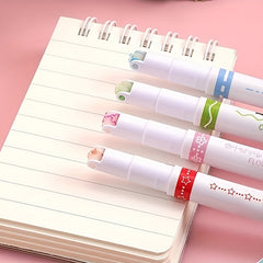 6pcs Soft Tip Highlighters Set Curved Shape for Note taking Drawing