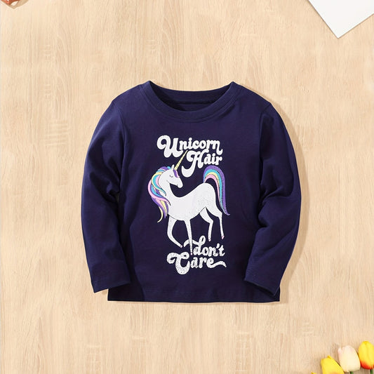 Girls Cartoon Pattern Embroidery Top Kids Sweatshirt