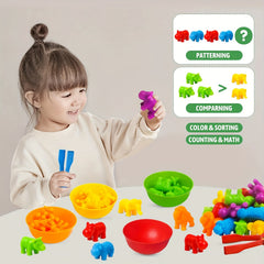 Edutainment Animal Toy Counting Sorting Bowl Learning Set