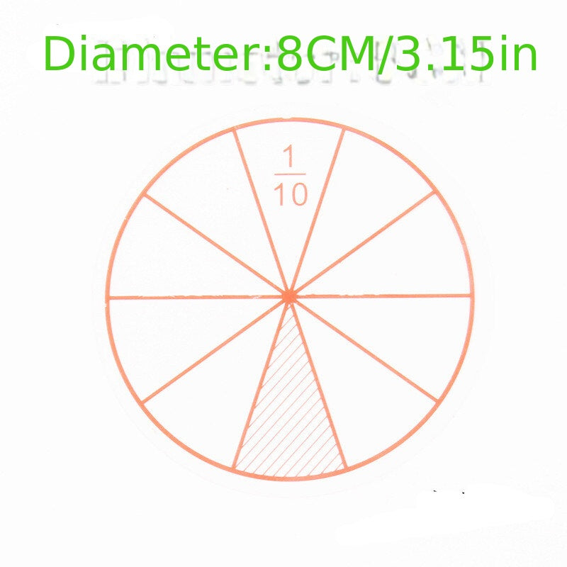 12pcs Fraction Circle Math Chips Educational Toy for Primary School