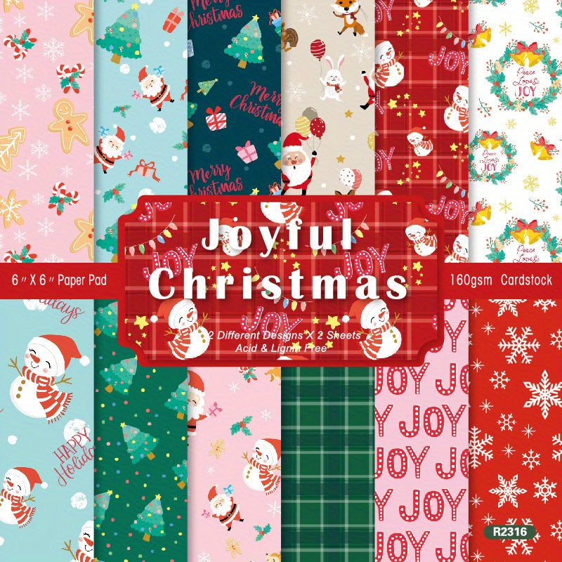 DIY Album Scrapbook Paper 6 inch Christmas Theme Background