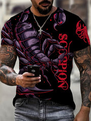 Scorpion Pattern Print Men's Short Sleeve T-shirt