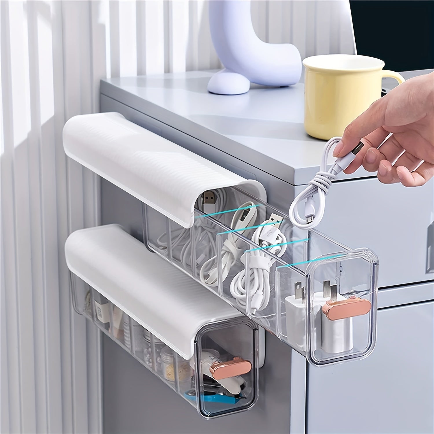 Wall Mount Underwear Organizer Self Adhesive Hanging Clear Anti Dust Storage Box