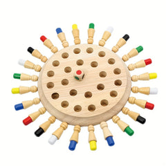 Wooden Parent Memory Board Game with Colorful Pegs