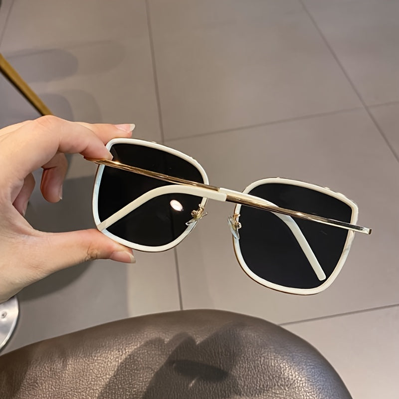 Square Metal Sunglasses Anti Glare UV400