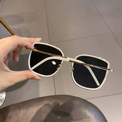 Square Metal Sunglasses Anti Glare UV400