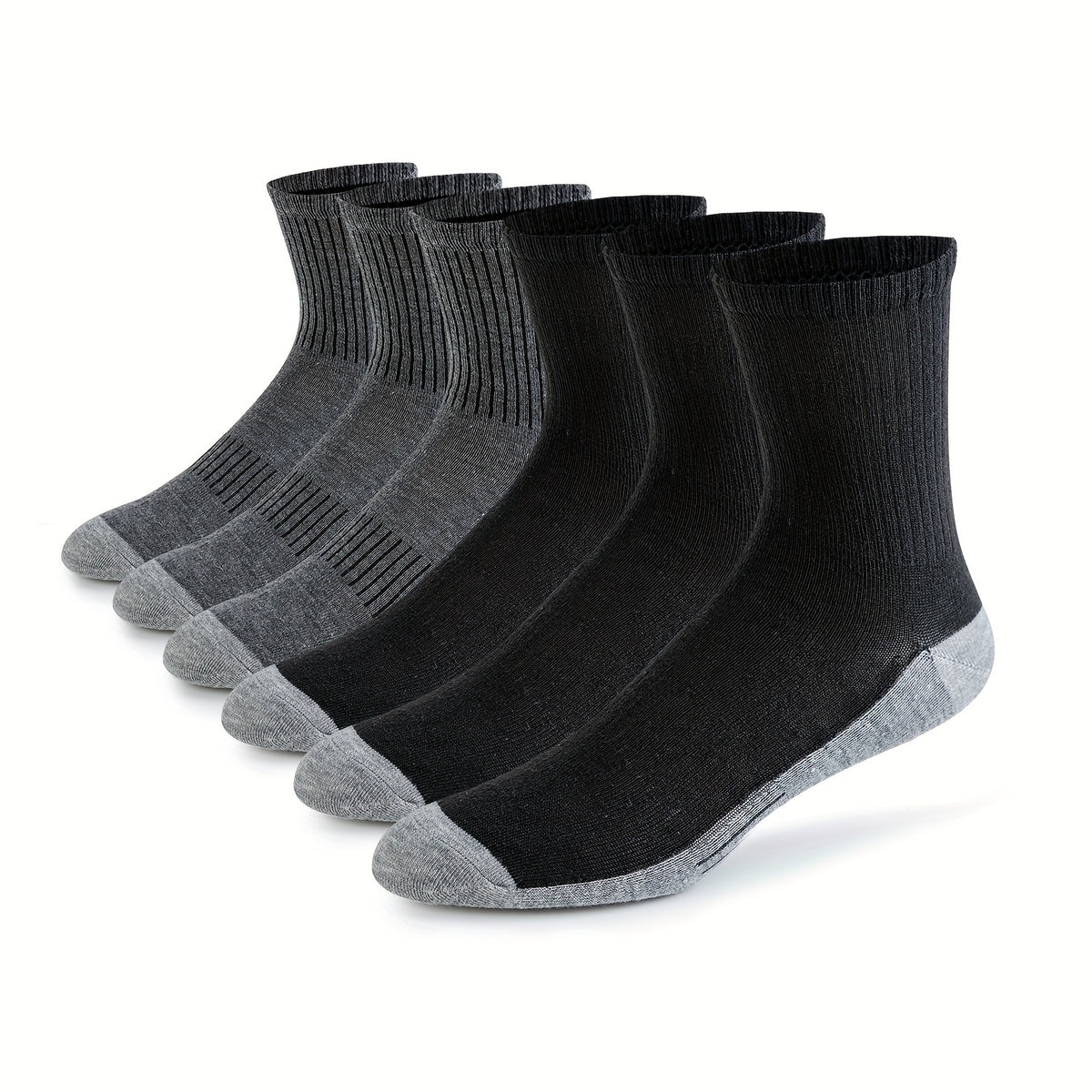 ACEFINE 12-Pair Men's Crew Socks Breathable Athletic Casual Block Socks