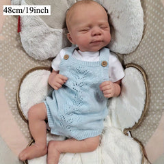 Realistic Reborn Baby Doll Soft Vinyl Body Sweater Dress Sleeping Pose Bath Toy