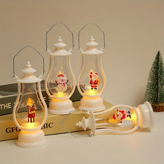 Vintage Santa Snowman Deer Lantern LED Night Light for Parties