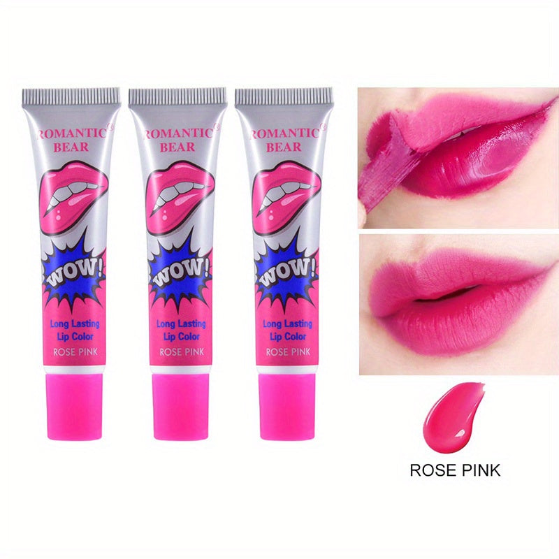 3PCS SET Peel Off Liquid Lipstick Waterproof Long Lasting Lip Gloss