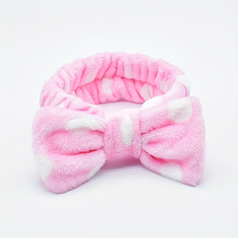 Polka Dot Bow Headband for Face Washing Skincare Spa