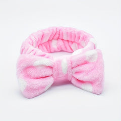 Polka Dot Bow Headband for Face Washing Skincare Spa