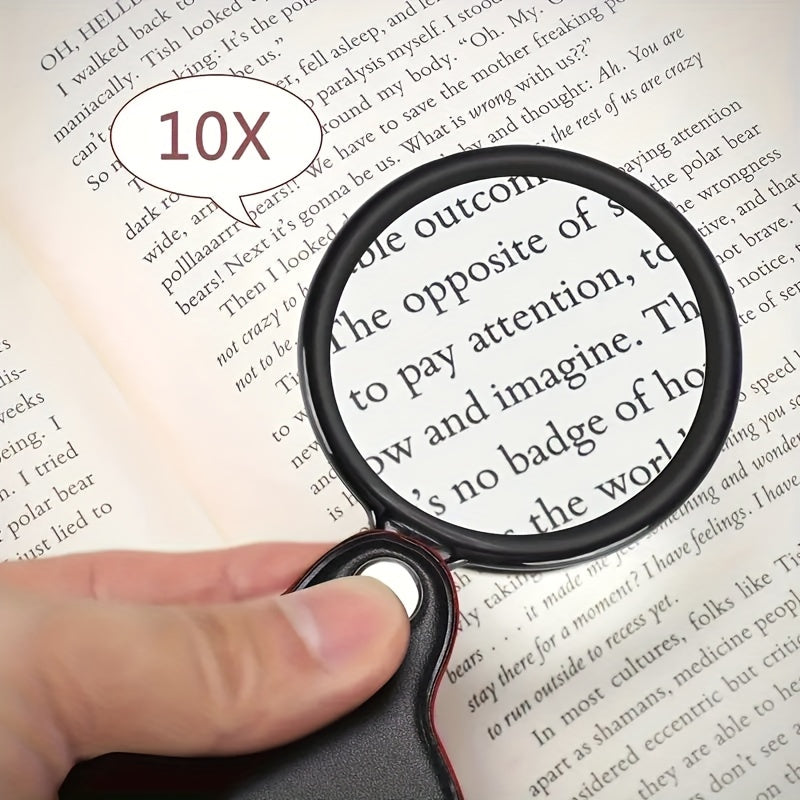 10x 50mm Pocket Magnify Glass Folding Mini Magnifying Glass