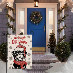 Rottweiler Dog Christmas Garden Flag Xmas Winter Decoration