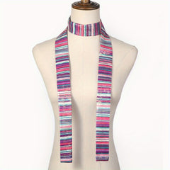 Colorful Striped Skinny Scarf for Women