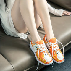 Halloween Pumpkin Ghost Print Sneakers
