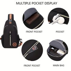 Lightweight Sling Backpack Outdoor Travel Sport Chest Bag Casual Pockets