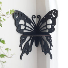 Rustic Style Wooden Butterfly & Lotus Wall Decoration Shelf