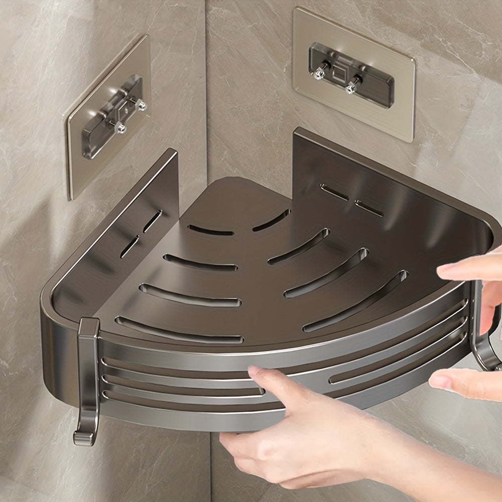 Aluminum Corner Shower Caddy Wall Mounted Bathroom Storage Rack